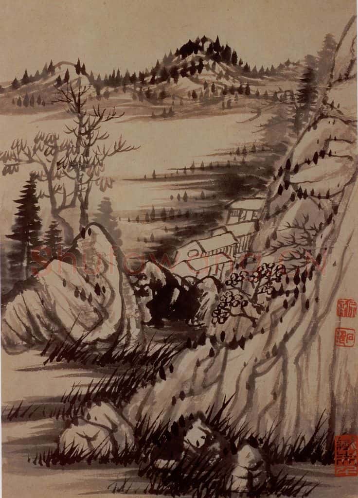 明末清初 石涛 金山龙游寺图册 书画作品