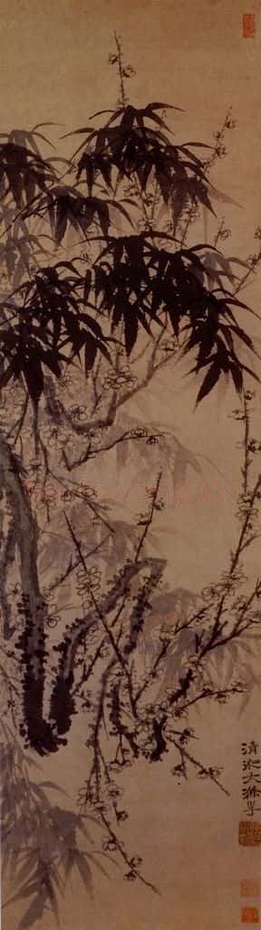 明末清初 石涛 梅竹图 书画作品