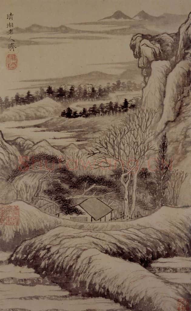 明末清初 石涛 山水花卉8开 书画作品