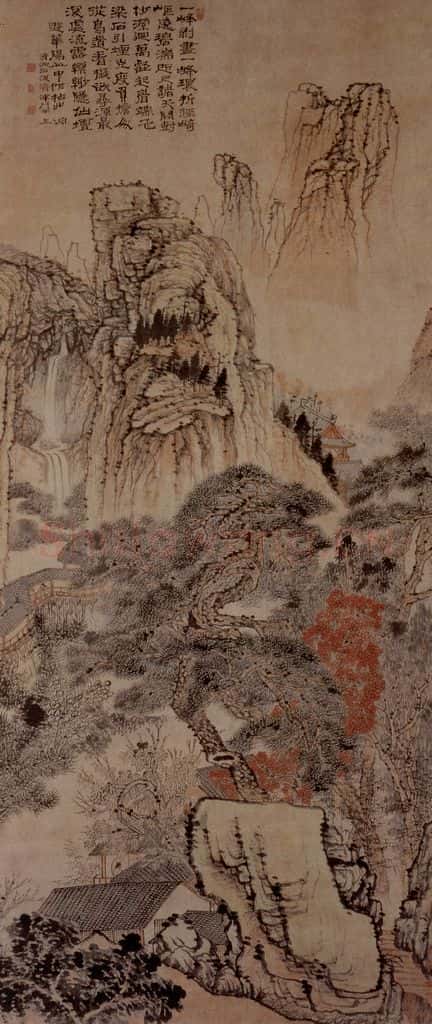明末清初 石涛 游华阳山图 书画作品