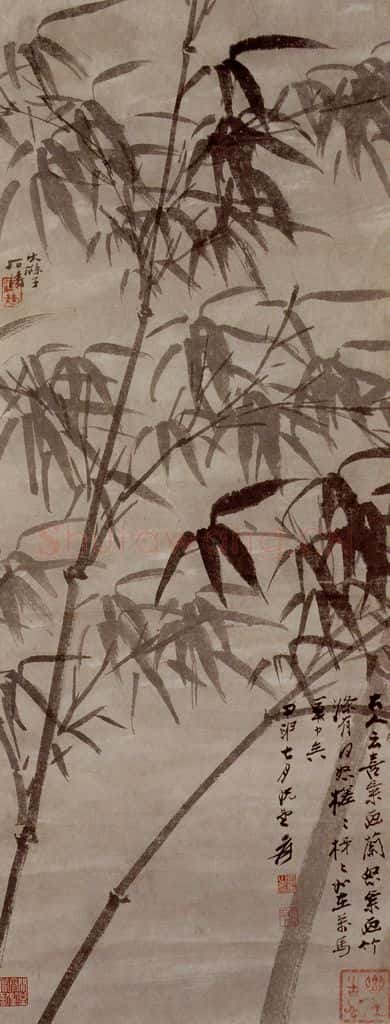 明末清初 石涛 墨竹 书画作品