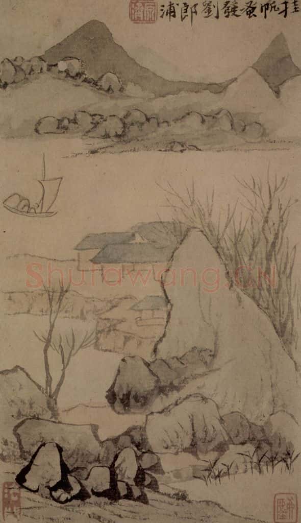 明末清初 石涛 山水7开 书画作品