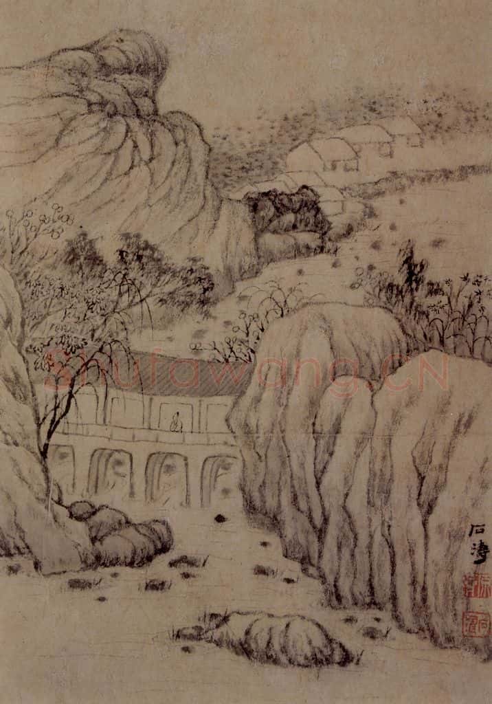 明末清初 石涛 山水花卉册 书画作品