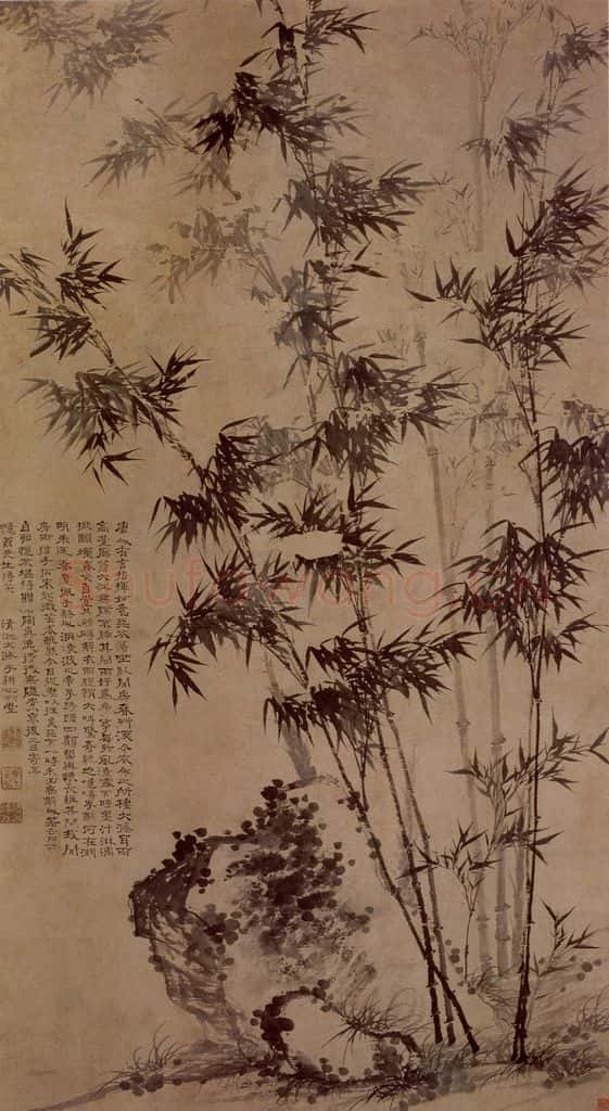 明末清初 石涛 竹石图 书画作品