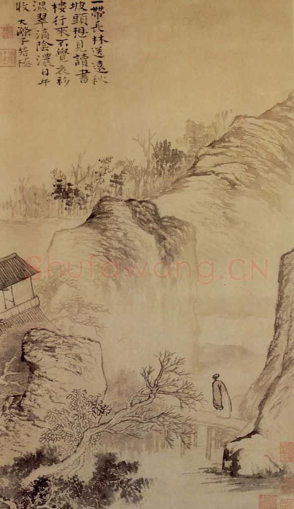 明末清初 石涛 长夏山居图 书画作品