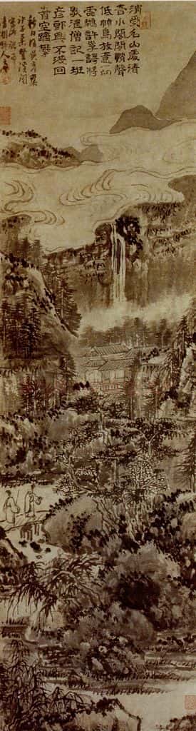 明末清初 石涛 溪阁图 书画作品