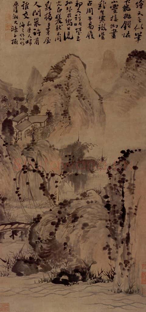 明末清初 石涛 山水 书画作品