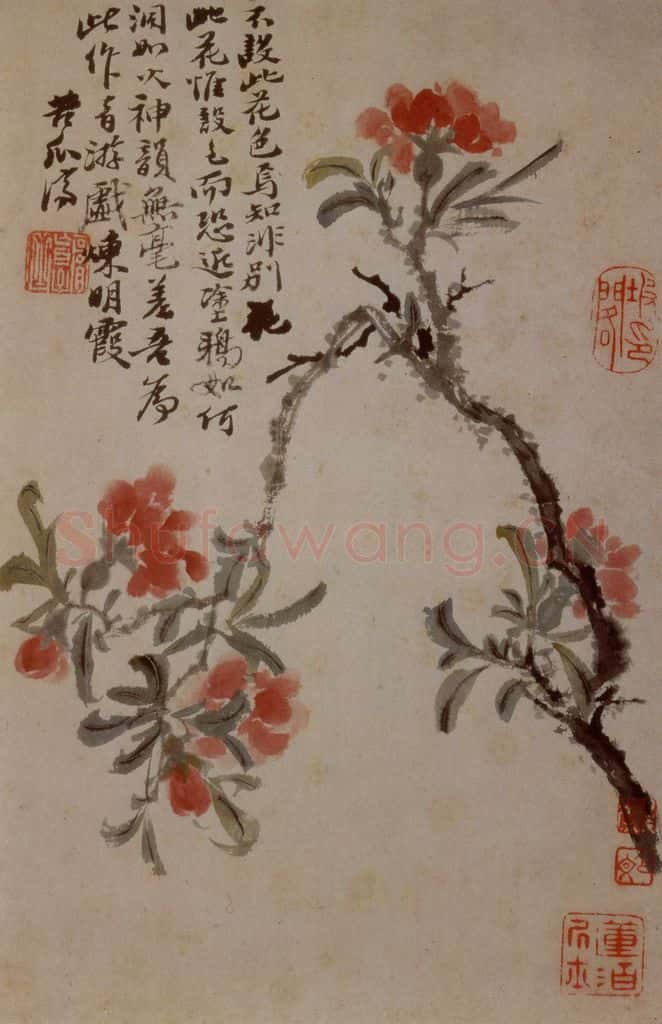 1694年 石涛《花卉12开》书画作品