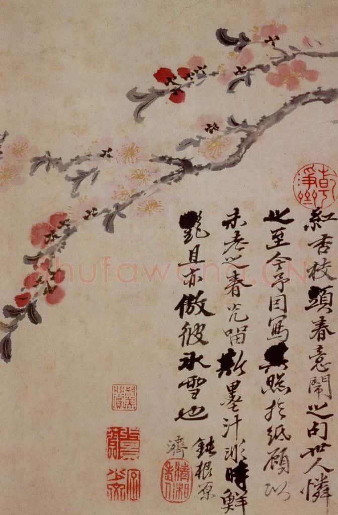 1694年 石涛《花卉12开》书画作品
