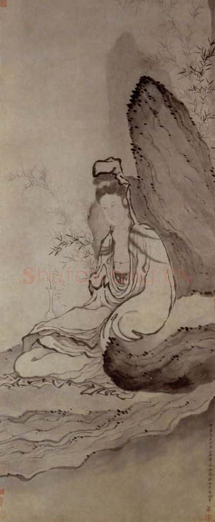 1674年 石涛《观音图》书画作品