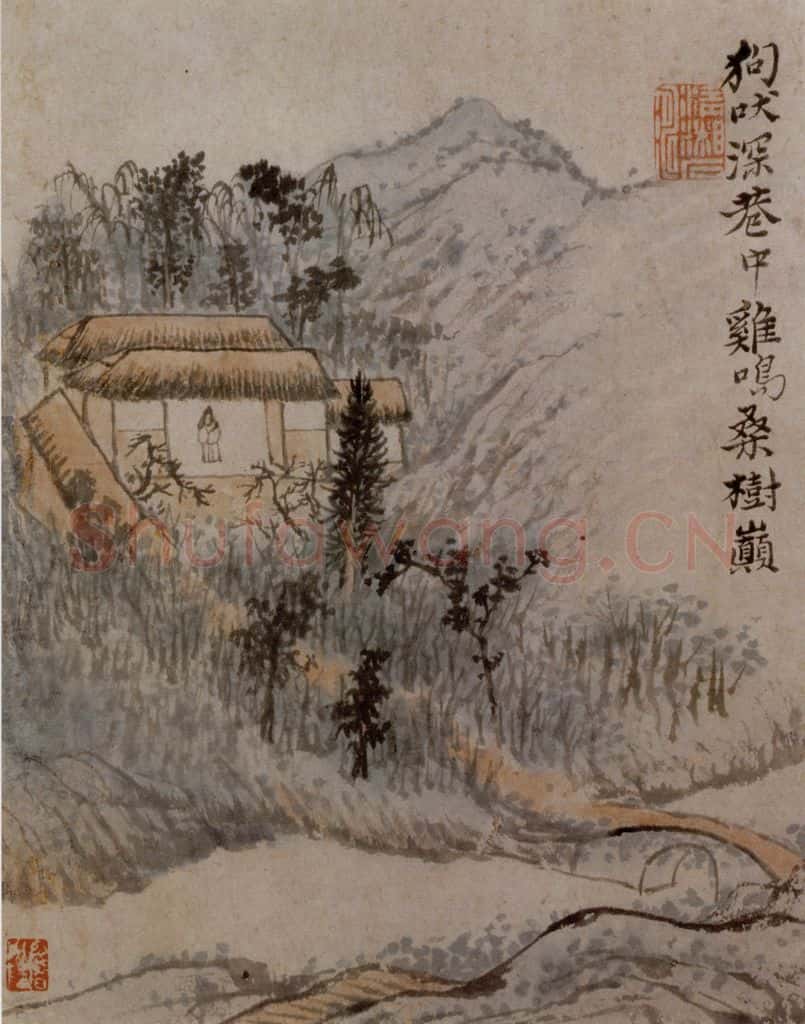 石涛《陶潜诗意图》书画作品