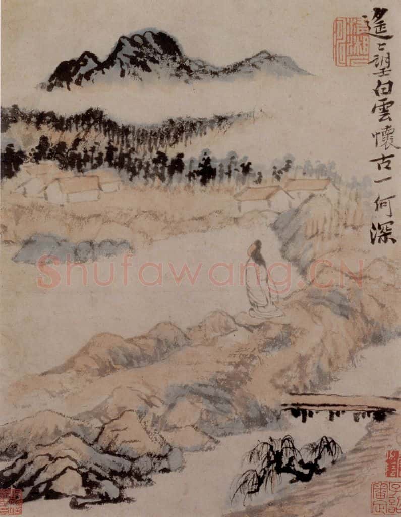 石涛《陶潜诗意图》书画作品