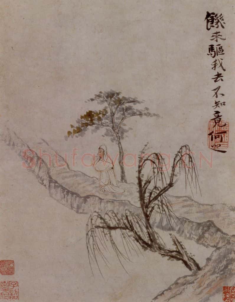石涛《陶潜诗意图》书画作品