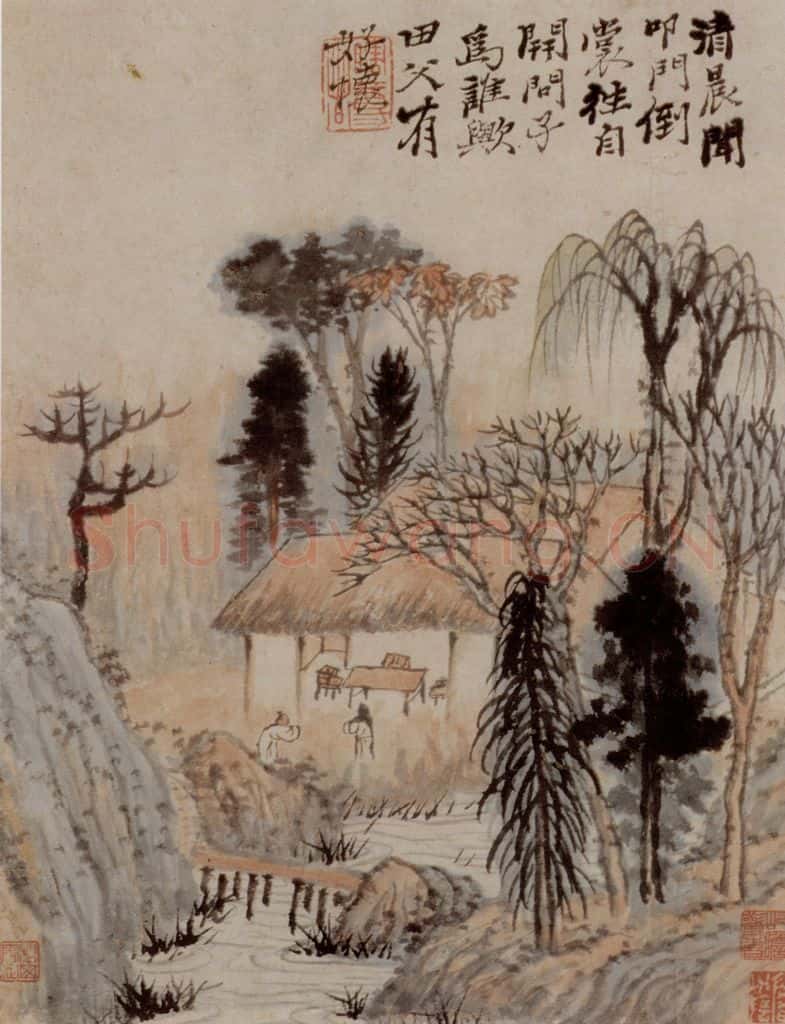  石涛《陶潜诗意图》书画作品