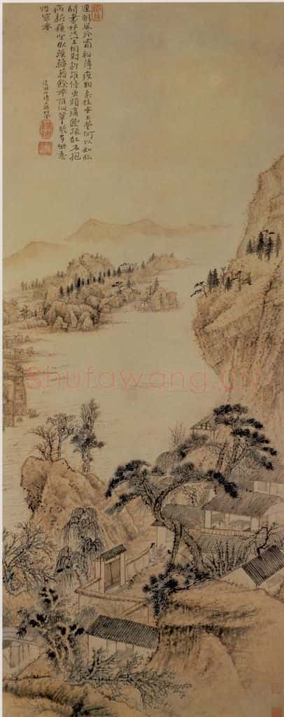 石涛《对菊图》书画作品