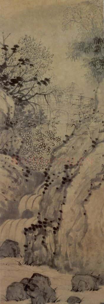1679年 石涛《独峰石桥图》书画作品