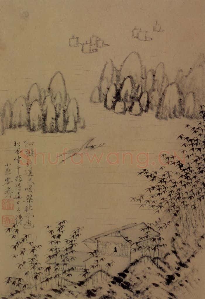 1667年 石涛《山水图册15开》书画作品