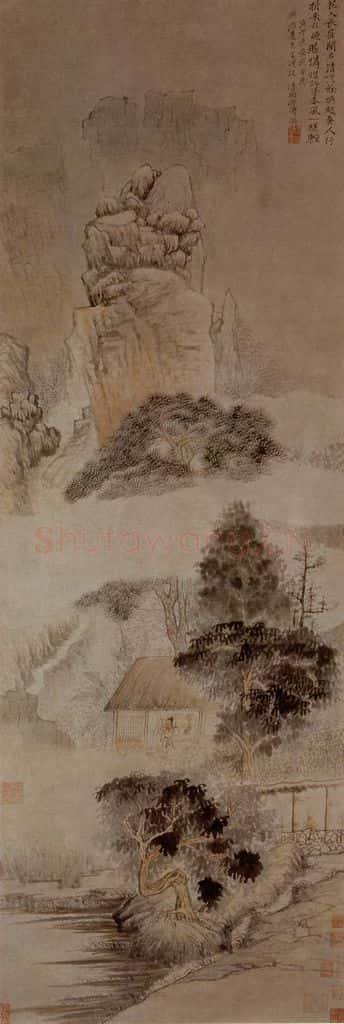 1690年 石涛《酔吟图》书画作品