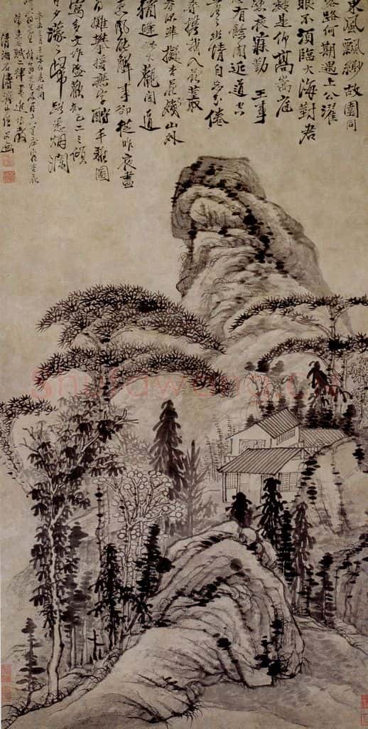 1691年 石涛《日夕知己图》书画作品