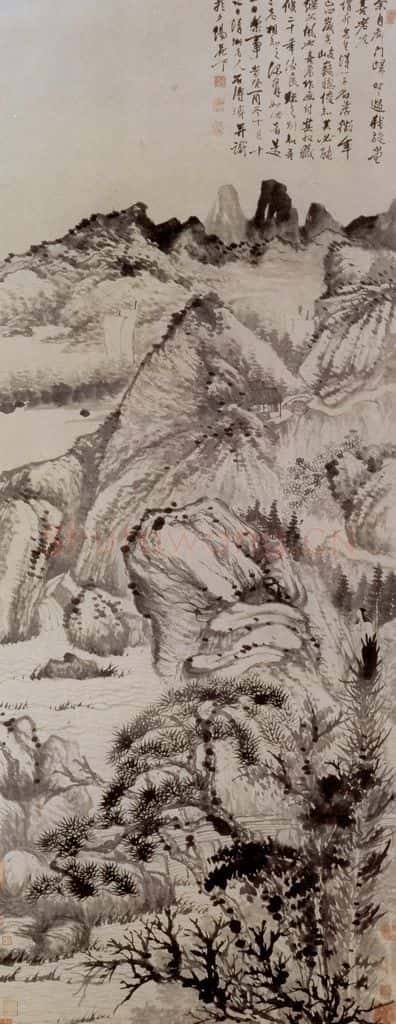 1693年 石涛《山林乐事图》书画作品