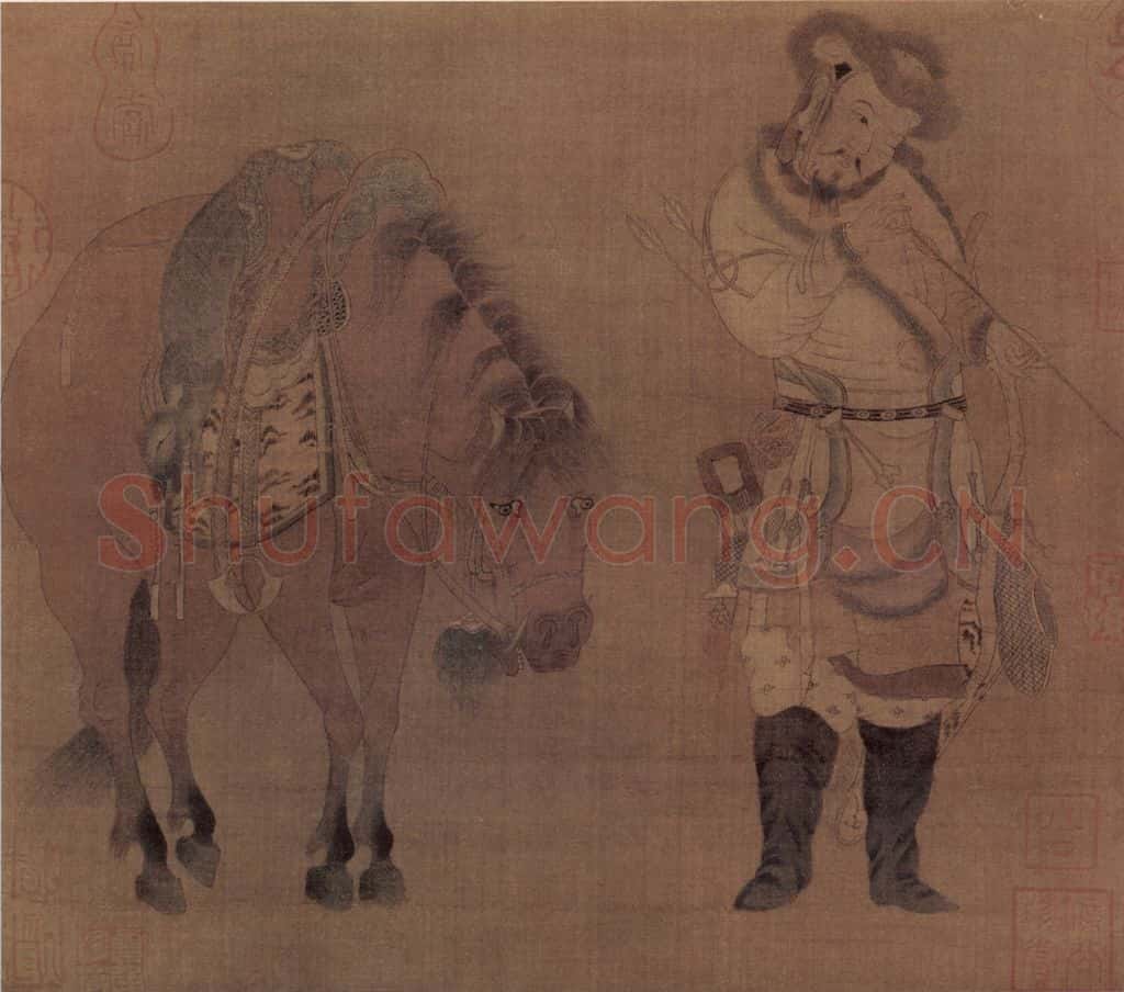 北宋 赵伯骕《番骑猎归图》书画作品
