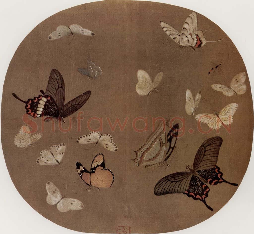 南宋 李安忠《晴春蝶戏图》书画作品