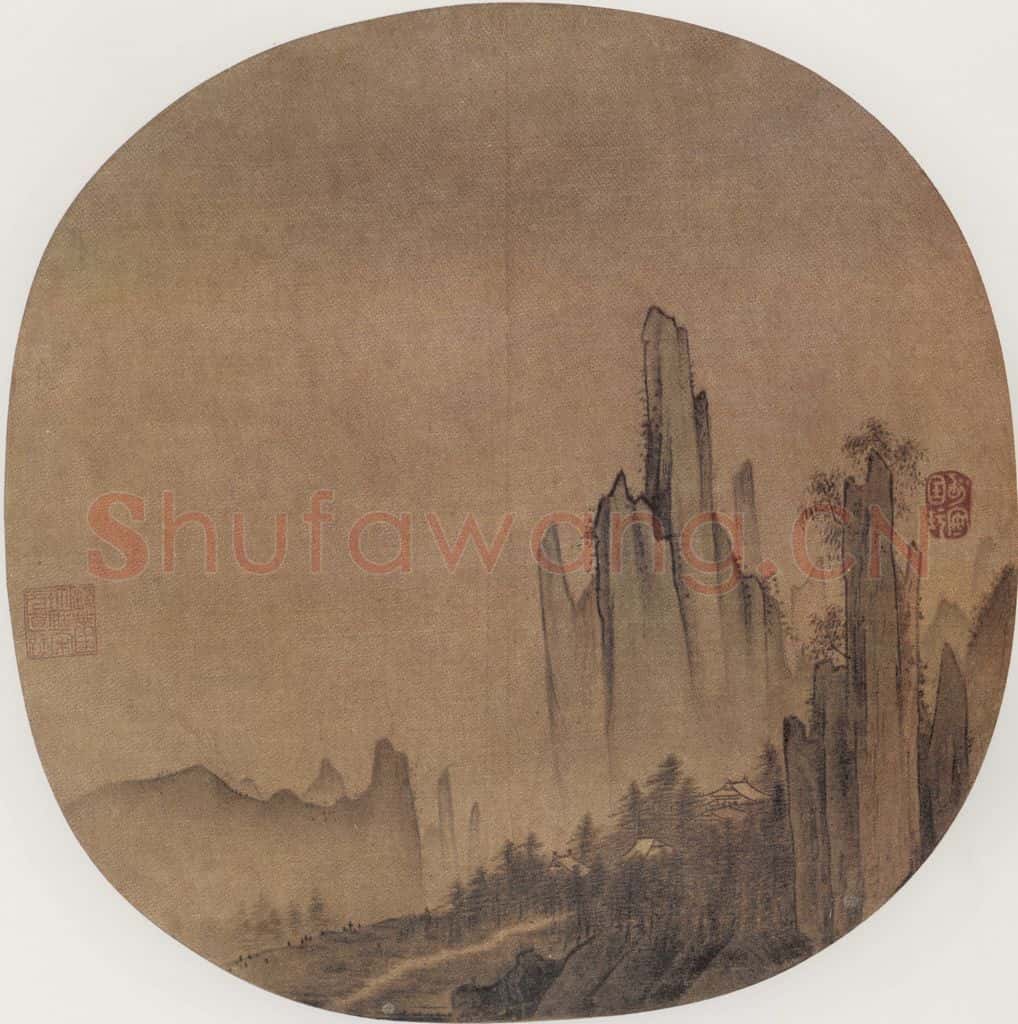 南宋 马世荣 五云楼阁图 书画作品