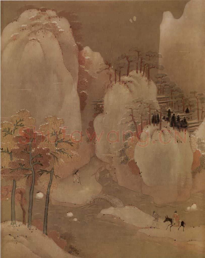 南宋  雪山行骑图 书画作品