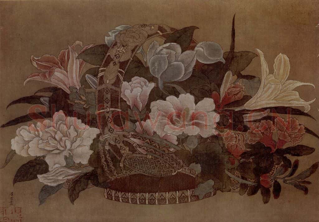 南宋 李嵩 花篮图 书画作品