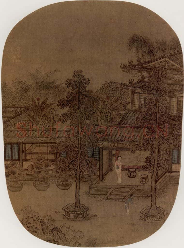南宋 无名氏 桐荫玩月图 书画作品