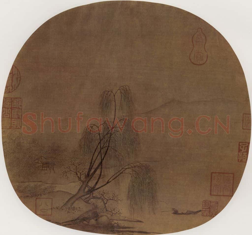 南宋 无名氏 春波钓艇图 书画作品
