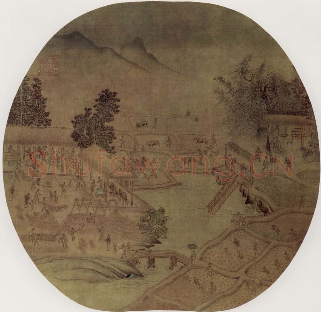 北宋 杨威《耕获图》书画作品