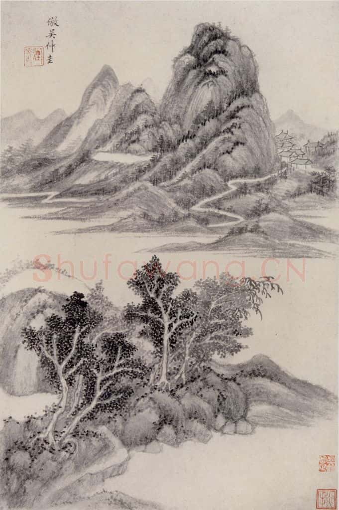明 王时敏《仿古山水图册》书画作品