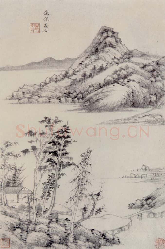 明 王时敏《仿古山水图册》书画作品