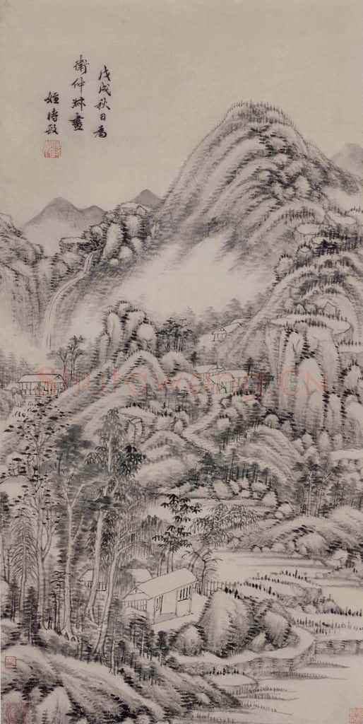 明 王时敏《山水图轴》书画作品