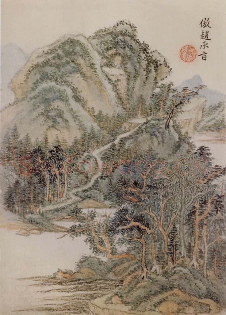 明 王时敏《仿古山水图册》书画作品