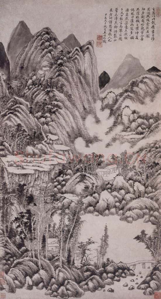 明 王时敏《山水图轴》书画作品