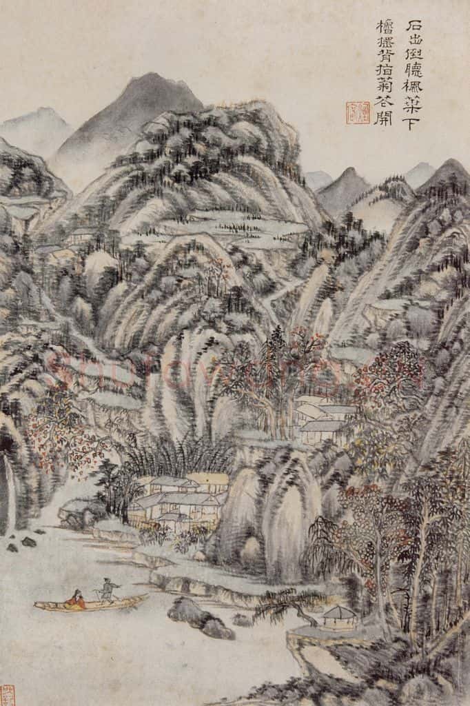 明 王时敏《仿杜甫诗意图册》书画作品