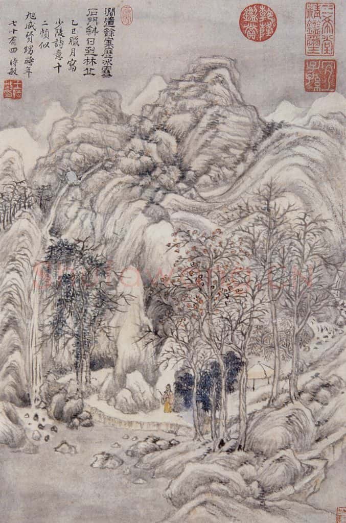 明 王时敏《仿杜甫诗意图册》书画作品