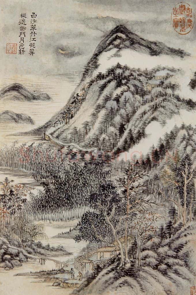 明 王时敏《仿杜甫诗意图册》书画作品