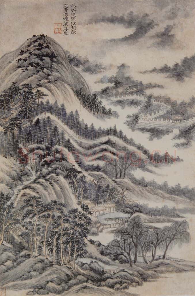 明 王时敏《仿杜甫诗意图册》书画作品