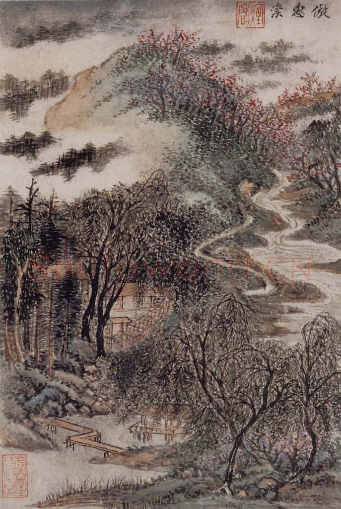 明 王时敏《仿古山水图册》书画作品