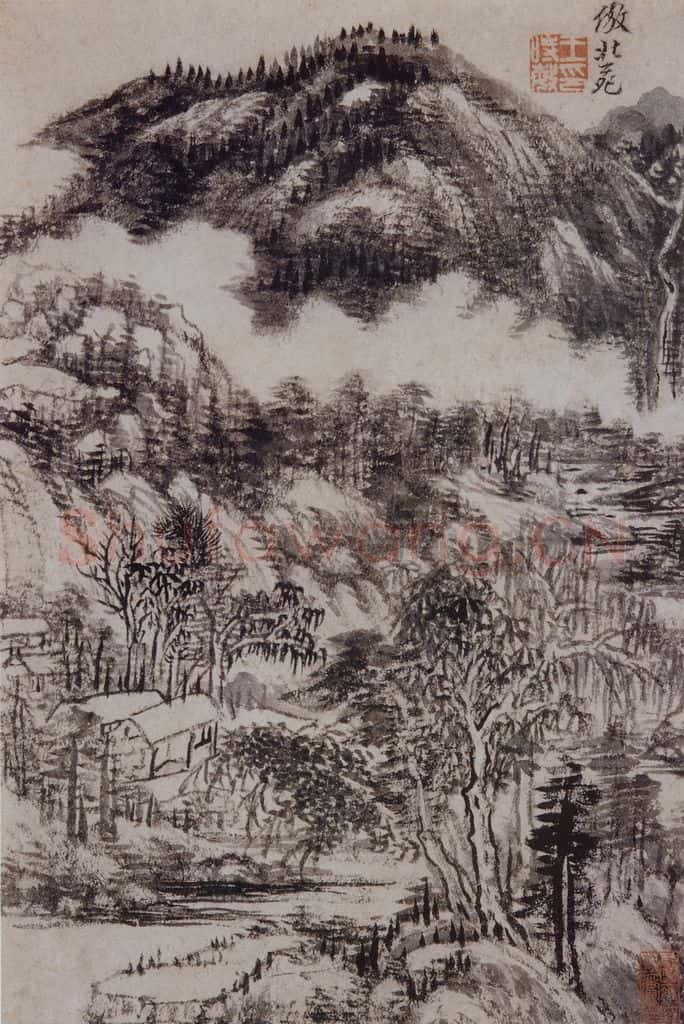 明 王时敏《仿古山水图册》书画作品