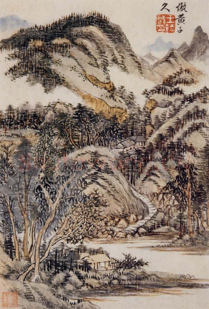 明 王时敏《仿古山水图册》书画作品