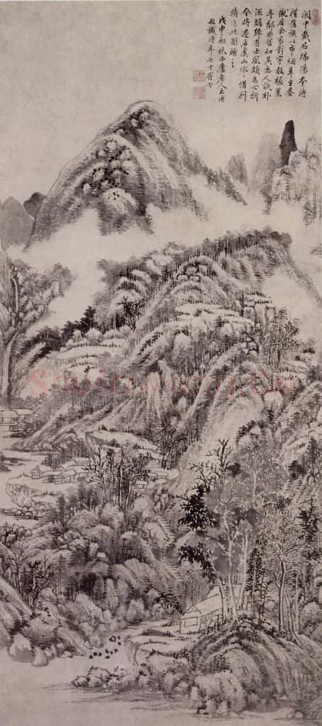 明 王时敏《虞山惜别图轴》书画作品