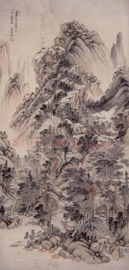 明 王时敏《秋山晓霁图轴》书画作品