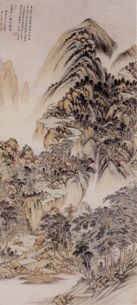 明 王时敏《仿大痴山水图轴》书画作品