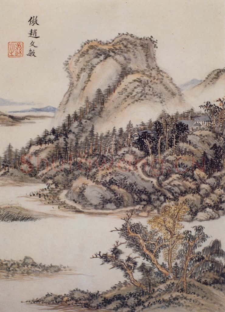 明 王时敏《仿古山水图册》书画作品