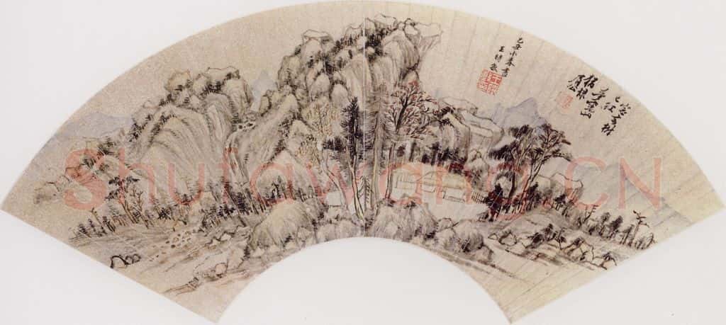 明 王时敏《山水图扇》书画作品