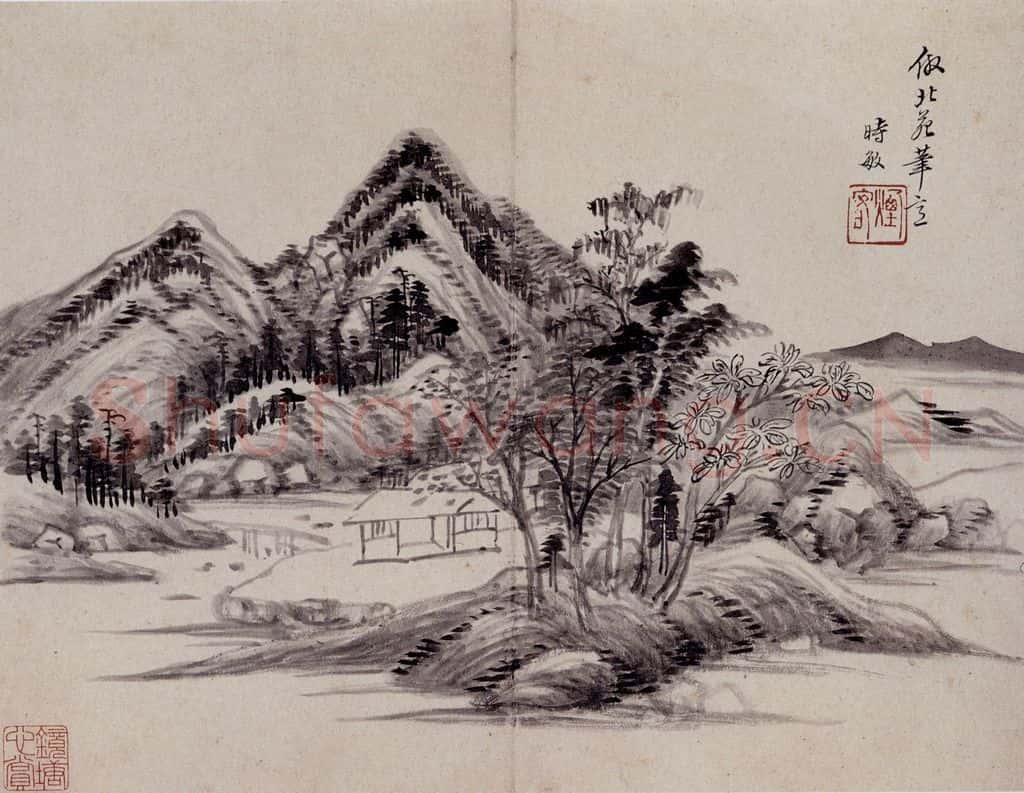 明 王时敏《仿古山水图册》书画作品